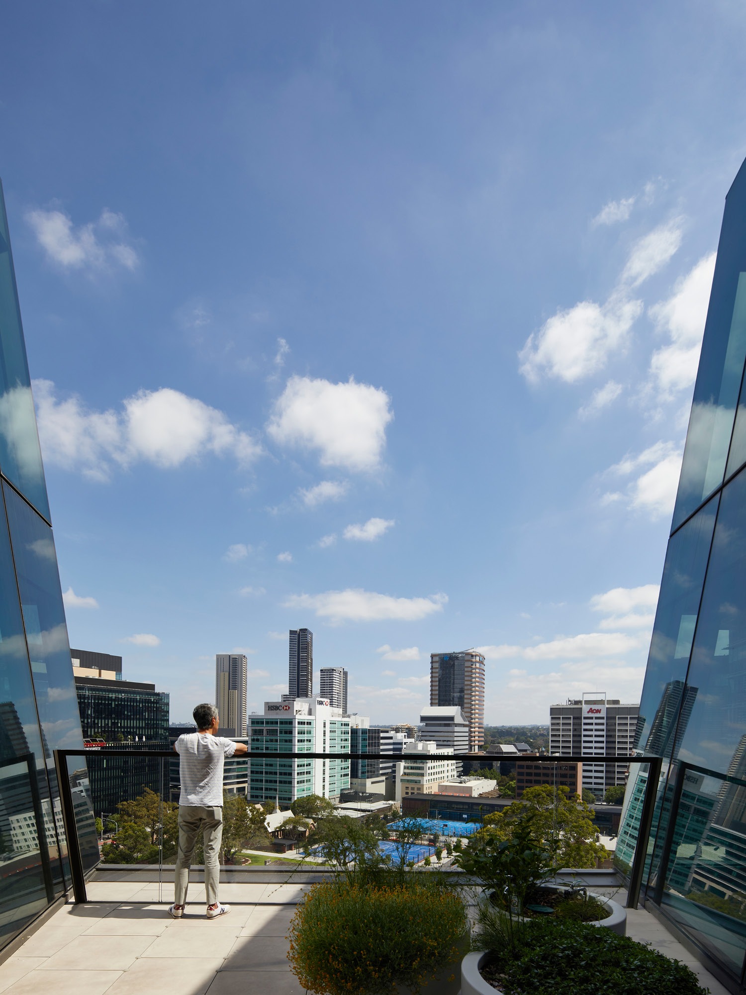 Photograph showing view from mid-level terrace of 6 Hassall Street
