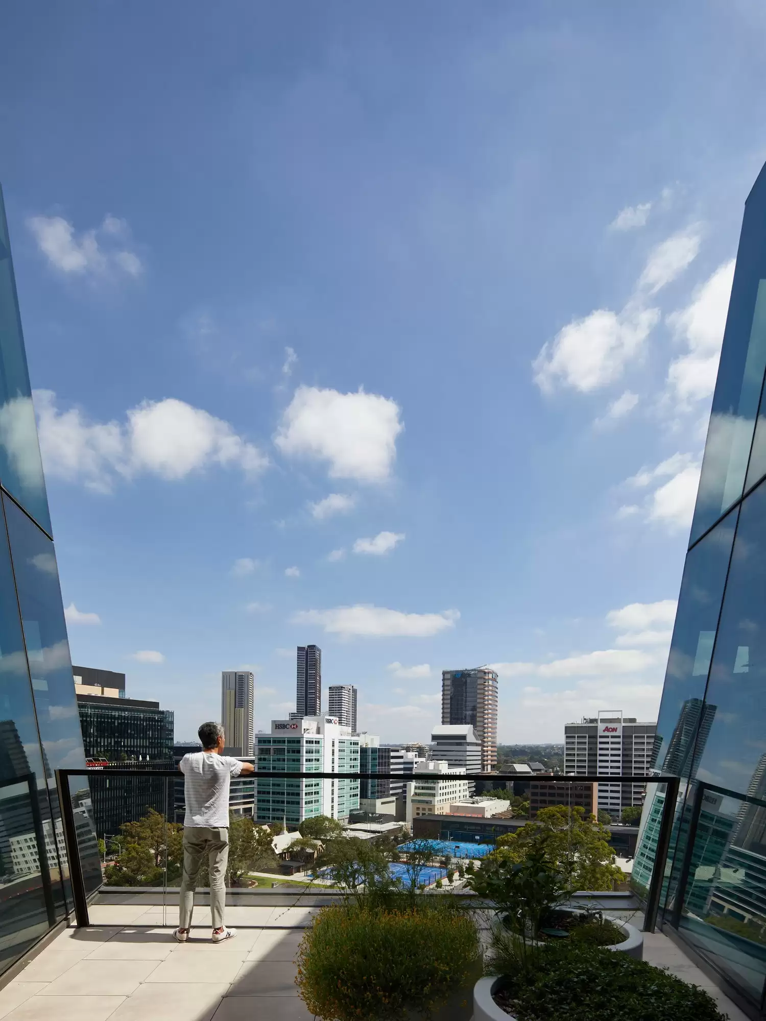 Photograph showing view from mid-level terrace of 6 Hassall Street