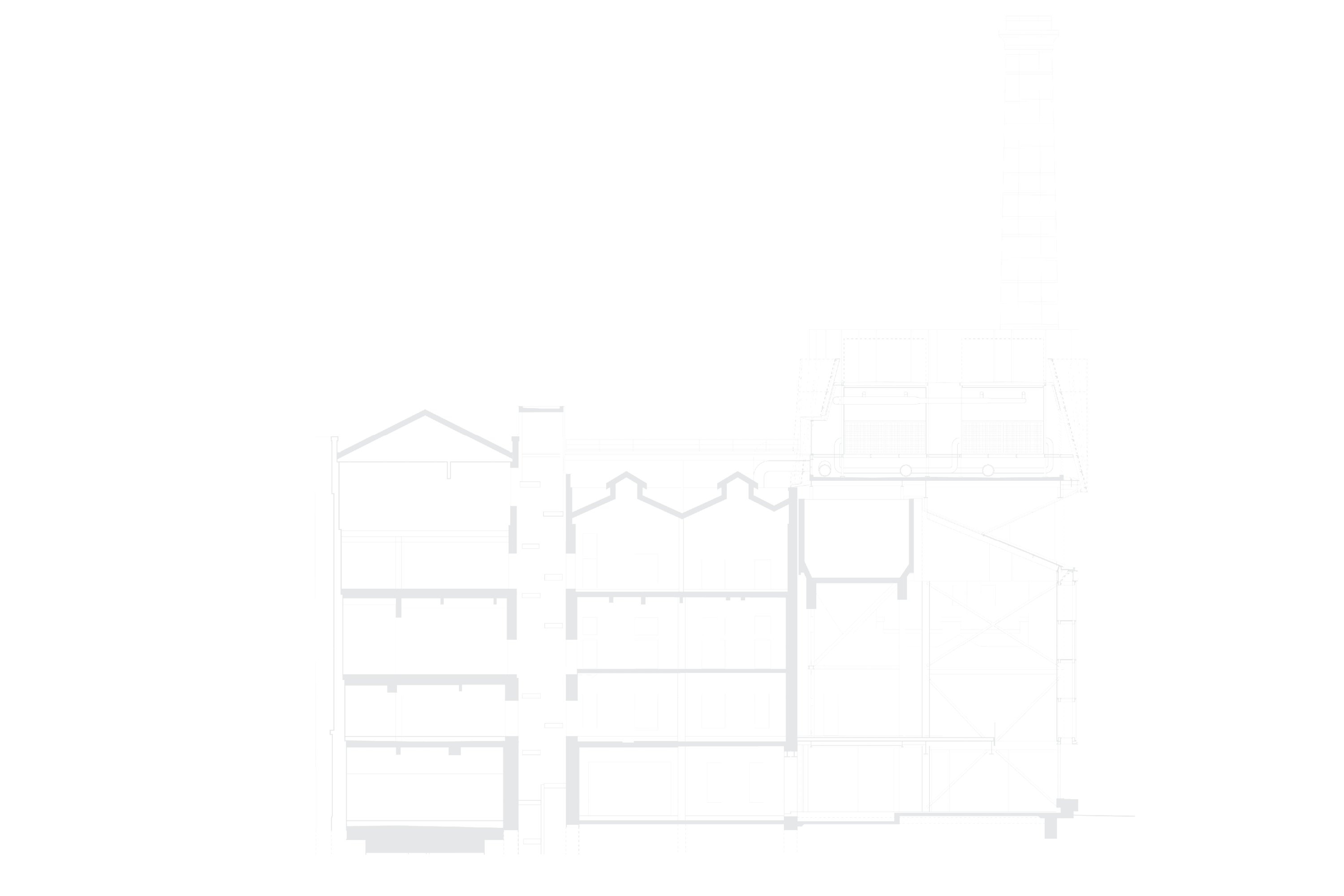 Section drawing of Brewery Yard designed by Tzannes