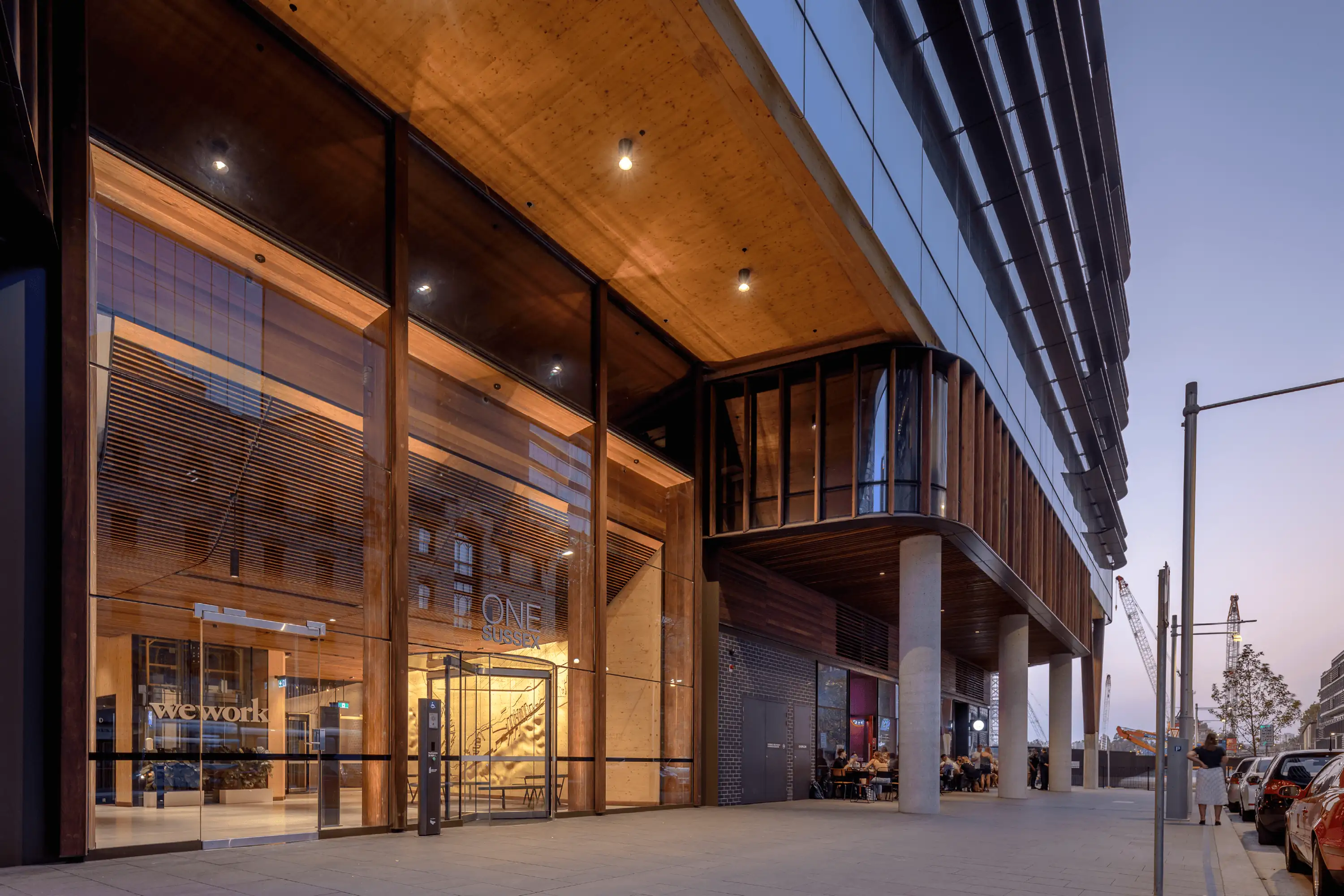 Photograph of entrance lobby to the award-wining Daramu House designed by Tzannes