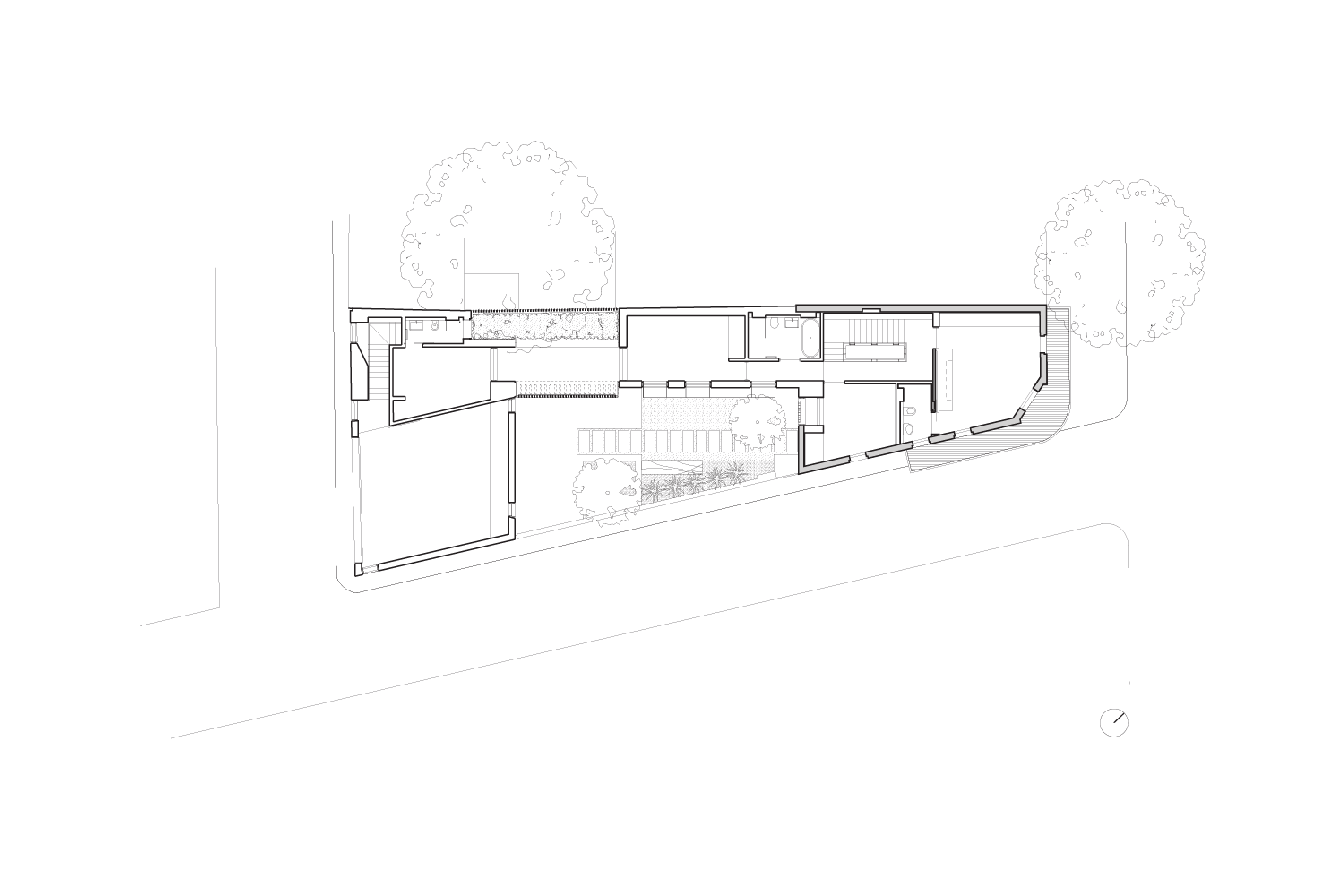Plan drawing of ground floor of the Paddington Corner House designed by Tzannes