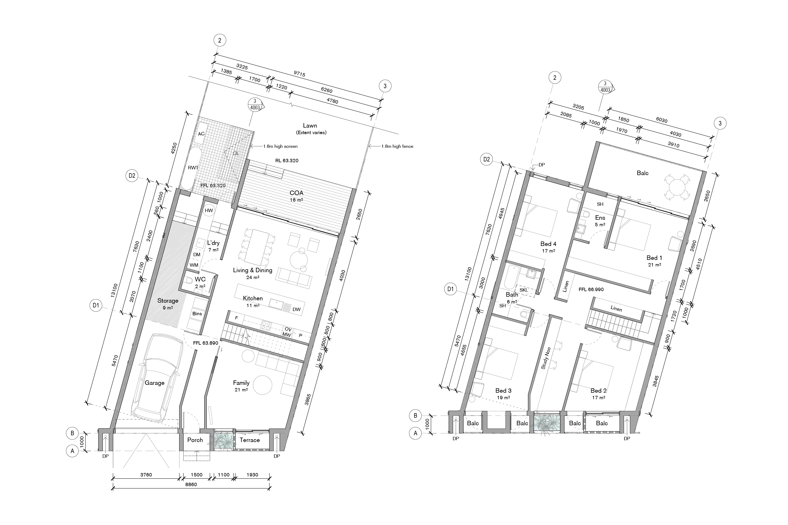 Typical plans of Paddington Terraces