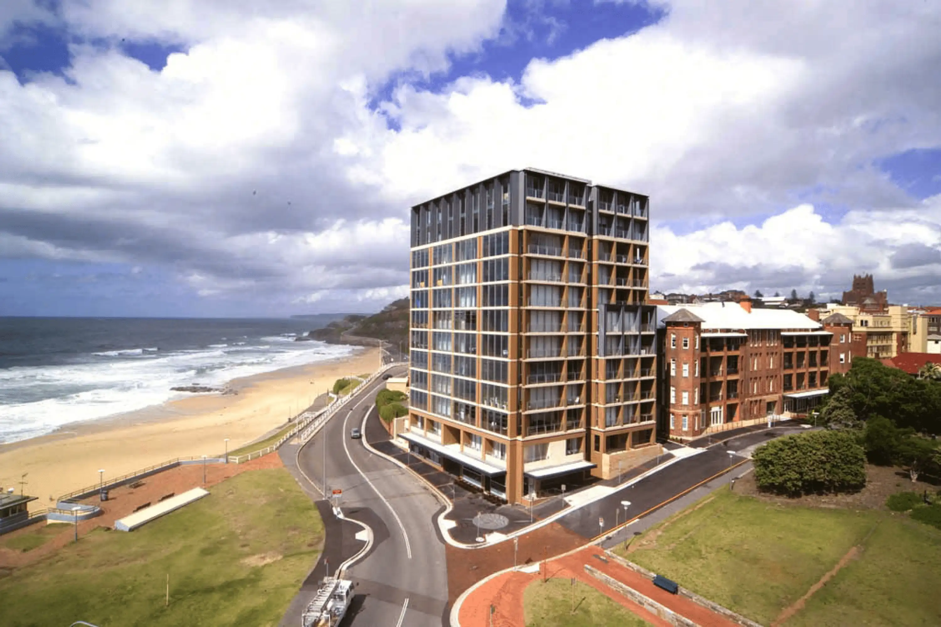 Aerial photography of the award-wining York and North Wing Apartments designed by Tzannes